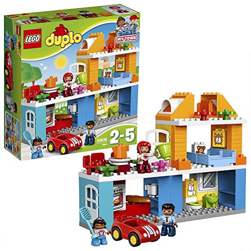 LEGO DUPLO Town - Casa Familiar de Juguete de Preescolar con Muñecos y Coches para Niños y Niñas de 2 a 5 Años, Incluye Varias Plantas Distintas (10835)