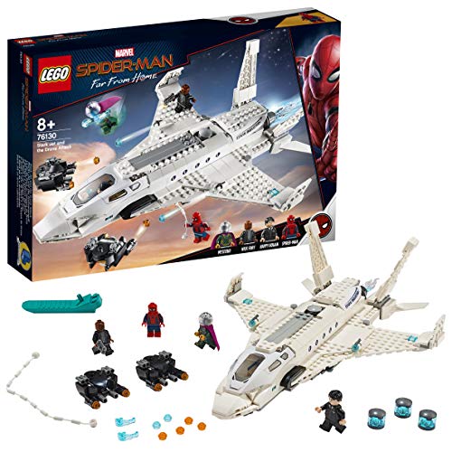 LEGO Super Heroes - Jet Stark y el Ataque del Dron, Set de Construcción de Avión de Juguete de Aventuras de Spiderman (76130)