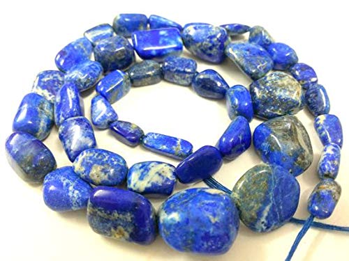 LKBEADS AAA Natural Blue Lapislázuli Nuggets suaves, lapislázuli Tumble, piedra preciosa azul lapislázuli lapislázuli, cuentas semipreciosas de 12 pulgadas. Código HIGH-2439