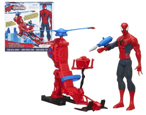 Marvel Spiderman - Figura titán con helicóptero (Hasbro A6747E27)