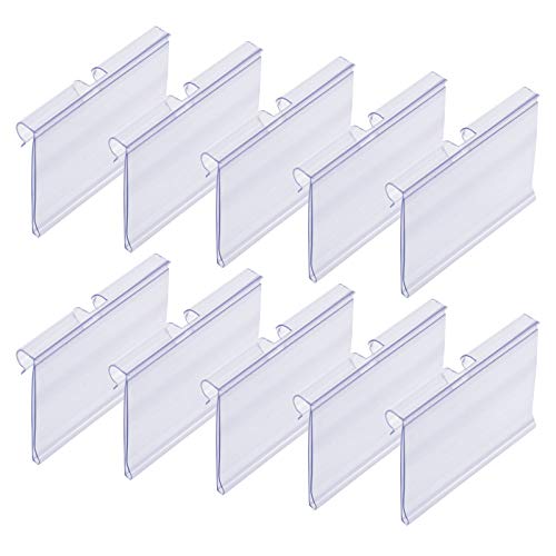 Meetory - Soportes de etiquetas de plástico transparente para estantes y archivadores, precio minorista, soportes para mostrar etiquetas (6 cm x 4 cm), 50 unidades