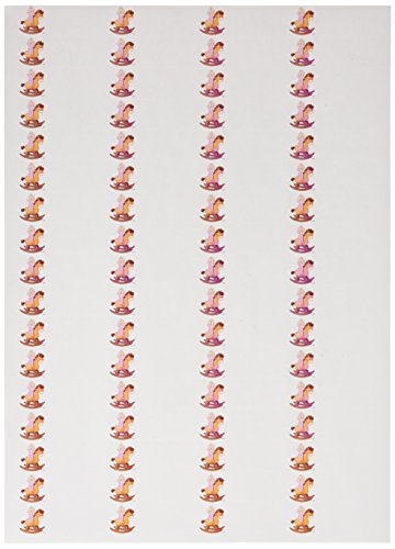 Mopec Etiquetas Adhesivas de Pita Montando un Caballo de Madera, Pack de 5 Hojas, Papel, Multicolor, 0.02x22.00x30.00 cm, 5 Unidades