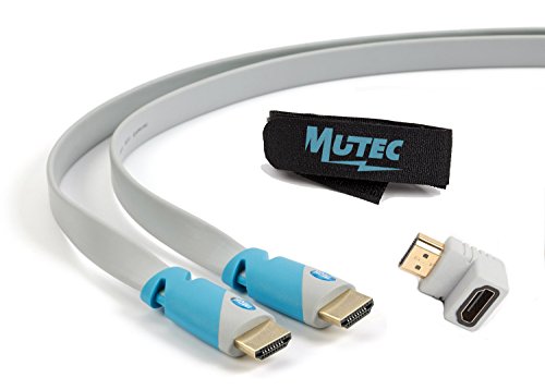 MutecPower Cable ethernet HDMI Alta Velocidad (5M) 1.4a - Soporta 3D y Canal de Retorno de Audio - Full HD [última versión HDMI Disponible] 5 Metros + Adaptador HDMI + Brida