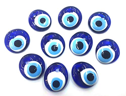 Nazar Boncuk Boncugu 2,5 / 3 / 4 / 5 cm ojos azules, Evil Eye, amuleto de la suerte turco, regalo para invitados, perlas de cristal, decoración, amuleto, colgante, 5 cm, 10