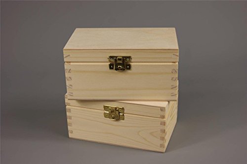 NUEVA MADERA LISA - CAJA BARATIJA DE MADERA DE ALMACENAMIENTO JOYERÍA P15 Decoupage Artesanía caja incompleta de madera