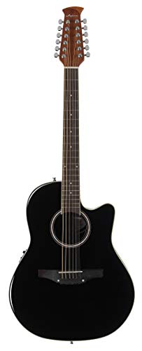 Ovation Applause Guitarra Electro-Acústica Mid Cutaway black AB2412II-5, 12 string