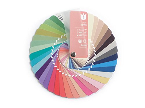 Paleta de color en formato abanico para el color tipo Primavera-Verano (Light Spring) con 35 colores para asesoría imagen