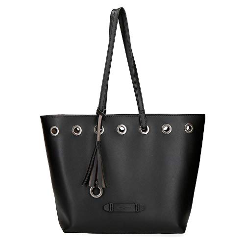 Pepe Jeans Angelica Bolso Tote Negro 31x30x11 cms Piel Sintética