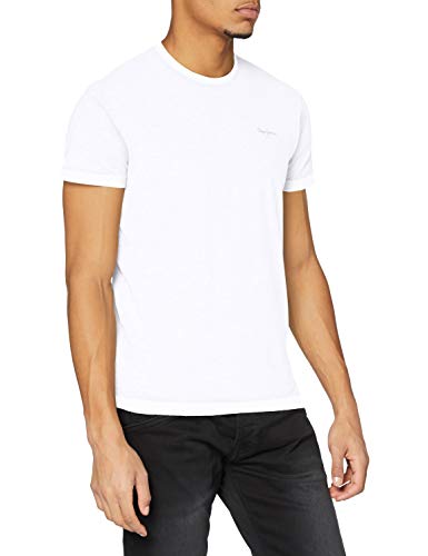Pepe Jeans Original Basic S/S PM503835 Camiseta, Blanco (White 800), Large para Hombre