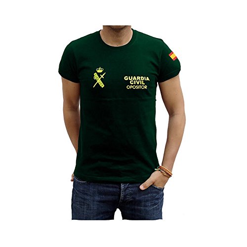 Piel Cabrera Camiseta Guardia Civil Opositor (M, Verde)