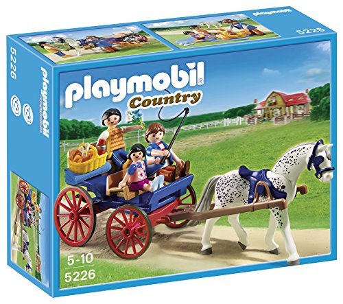 PLAYMOBIL Granja de Ponis -  Carruaje con Caballo, Set de Juego, Multicolor, 25 x 7,5 x 20 , (5226)
