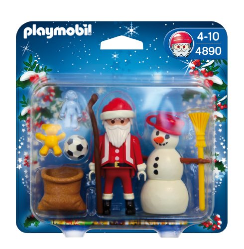 PLAYMOBIL - Papá Noel y muñeco de Nieve, Figuras de Juguete (4890)
