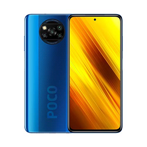 Poco X3 NFC (Pantalla AMOLED de 6,67" FHD+, DotDisplay, 6GB+64GB, Cámara cuádruple de 64MP, Snapdragon 732G, 5160mAh con Carga de 33W, MIUI 12 para Poco, NFC) Azul Cobalto