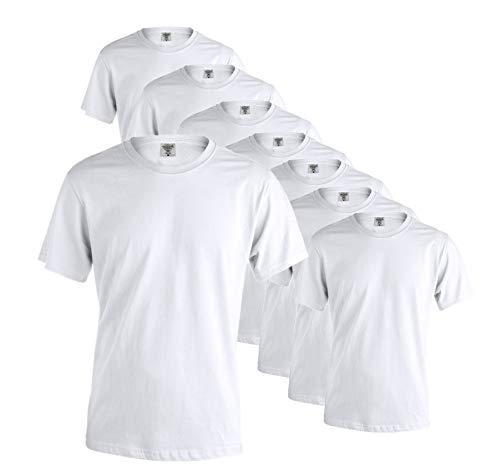 Publiclick Camisetas Lote (Pack 5) Unidades Keya, Camisetas 150gr discponibles (Blanca, L)