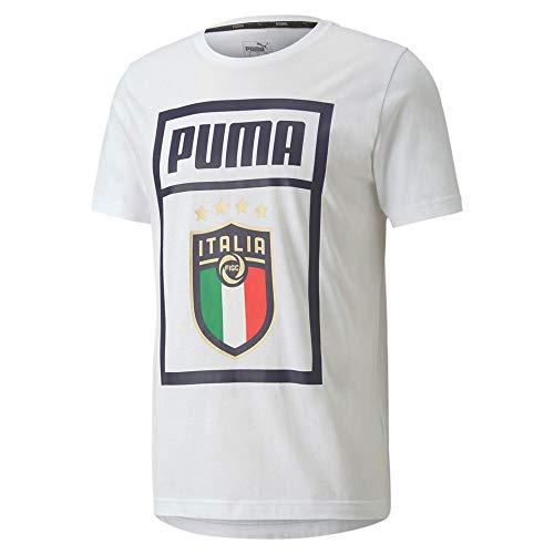 PUMA FIGC DNA tee Camiseta, Hombre, Team Power Blue-Team Gold, L