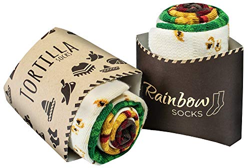 Rainbow Socks - Hombre Mujer Calcetines de Tortilla Wraps - 2 Pares - Talla 41-46