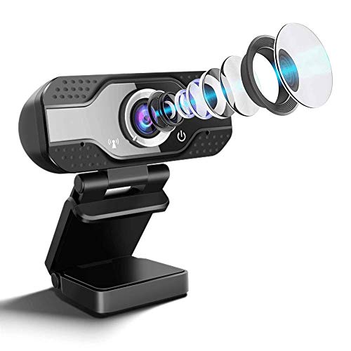 SaponinTree Webcam USB con Micrófono,1080P Full HD Cámara Web de Alta Definiciócon Reductor de Ruido y Corrección de Iluminación Automática para Videollamadas, Videoconferencias, En Línea Aprendizaje