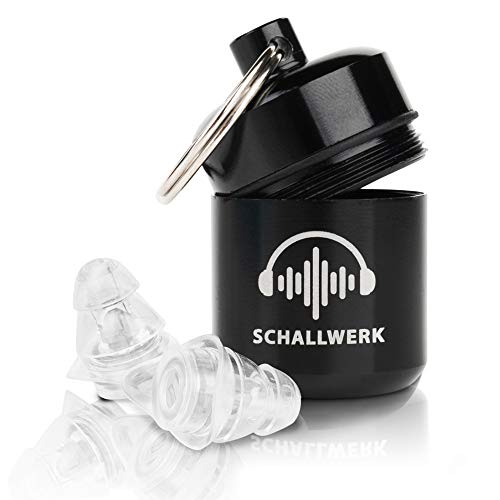 SCHALLWERK ® Strong+ - orejeras protectoras con protección extra fuerte – amortigua ruidos y mantiene la calidad del sonido – ideal para música, festivales, trabajo, formación