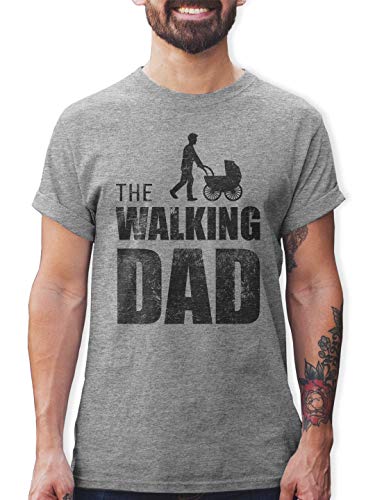 Shirtracer Camisetas Hombre The Walking Dad Regalo de cumpleaños para el Padre (Gris, L)