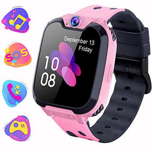 Smartwatch para Niños con Juegos MP3 - Reloj Inteligente Pulsera con 2 vías Llamada Música Despertador 7 Juegos Cámara de Infantil Reloj Digital para Juventud Niña de 3 a 12 años (X9 Juego MP3-Rosa)