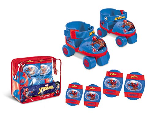 Spiderman Spiderman-18390 Set de Patines Infantiles con Protecciones, Talla 22 a 29, Multicolor, 40 x 40 x 40 cm (Mondo 18390)