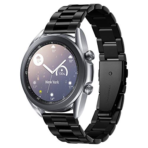 Spigen Modern Fit Compatible con Samsung Galaxy Watch 3 41mm Correa Band (2020) / Galaxy Watch Active 1&2 (2019) / Galaxy Watch 42mm (2018) / Gear S2 Classic, 20mm Smartwatch Band - Negro