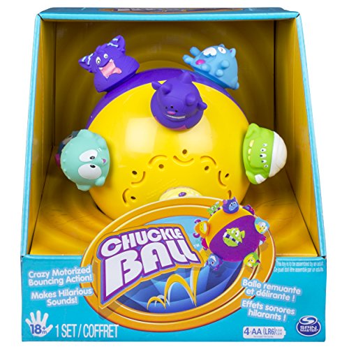 Spin Master 6037928 Chuckle Ball, Bola giratoria, color amarillo / púrpura