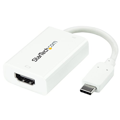 StarTech.com Adaptador Gráfico USB-C a HDMI con Entrega de Potencia - Adaptador de Vídeo USBC a HDMI con Power Delivery - 4K 60Hz - Blanco