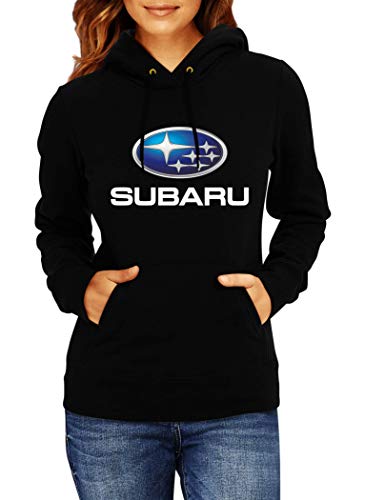 Sudaderas con Capucha Subaru Logo Women Mojer Hoodie Sweatshirt Car Auto tee Black Grey Long Sleeves Present Christmas (M, Black)