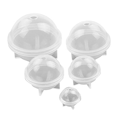 SUPVOX 5 unids Esfera Redonda Molde de Silicona para Resina Joyería de Epoxi Fabricación de Cera de Vela Jabón Hecho En Casa DIY Molde de Bomba de Baño de Plástico -5 Diferentes tamaños