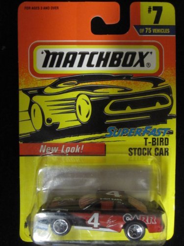 T-bird Stock Car (Black/Evan Carr) Matchbox Superfast Collectible Car #7 by Matchbox