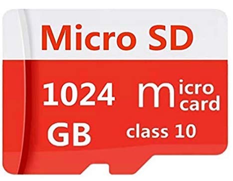 Tarjeta de memoria Micro SD de 512 GB/1024 GB con adaptador MicroSD de alta velocidad Class10, U1, A1 para Phone, Tablet y PC (1024 GB rojo)