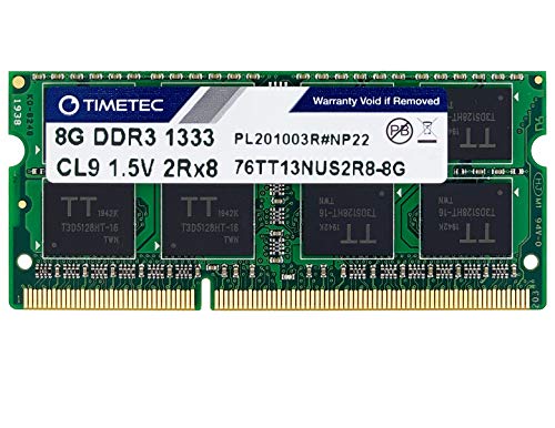 Timetec Hynix IC 8GB DDR3 1333MHz PC3-10600 Unbuffered Non-ECC 1.5V CL9 2Rx8 Dual Rank 204 Pin SODIMM Portatil Memoria Principal Module Upgrade (8GB)
