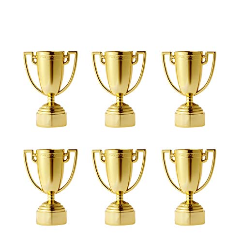 Toyvian Mini Trofeos de Oro para Niños Premio de Oro para Niños Ganadores Trofeo de Niños Rellenos de Bolsa 12 Piezas