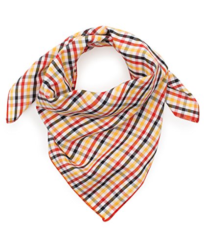 Tracht & Pracht - Hombres 100% algodón - Paño tradicional, pañuelo para el cuello, bandana, bufanda, pañoleta para el cuello, cuadros - Negro Rojo Amarillo
