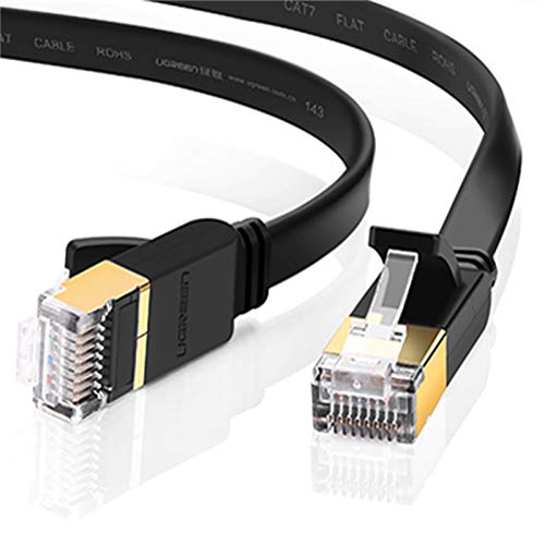 UGREEN Cable de Red Cat 7, Cable Ethernet Network LAN 10000Mbit/s con Conector RJ45 (10 Gigabit, 600MHz, Cable FTP) para PS5, Xbox X/S, PC, Compatible con Cat 6, Cat 5e, Cat 5, Cable Plano(20 Metros)