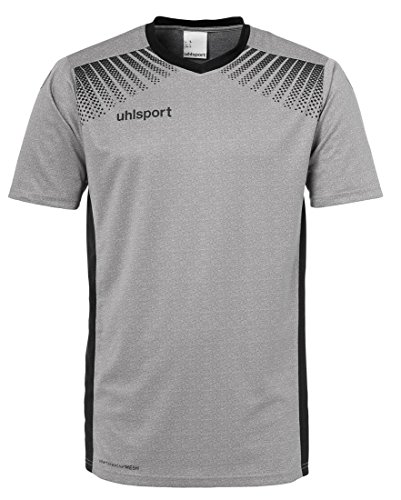 uhlsport Goal MC Camiseta de Juego de Manga Corta, Hombre, Gris Oscuro Mezcla/Negro, L