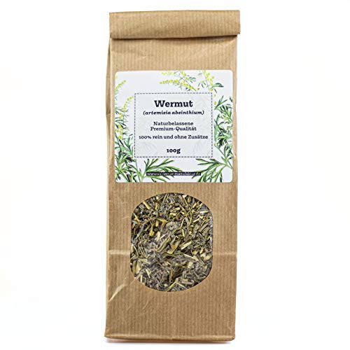 VALDEMAR MANUFAKTUR HIERBA DE AJENJO 100g (Artemisia absinthium, asensio), comestible - empaquetado a mano en Alemania