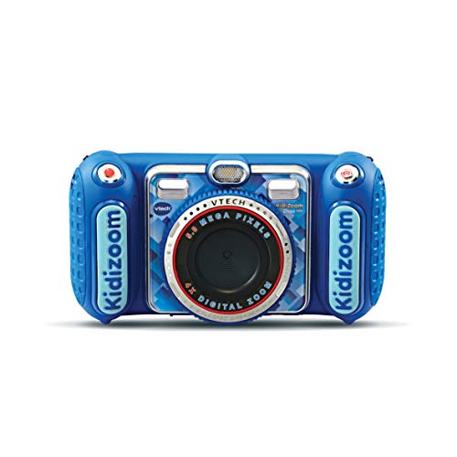 VTech Kidizoom Duo DX Azul, Cámara de Fotos Infantil 1 en 1, filtros dinámicos - Versión FR