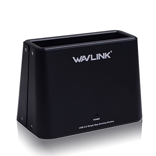 Wavlink Base de conexión Docking Station USB 3.0 SATA para Discos Duros HDD/SSD, 2,5" y 3,5", 2,5 y 3,5 Pulgadas (SATA I/II/III), Soporta UASP & 6TB, Negro