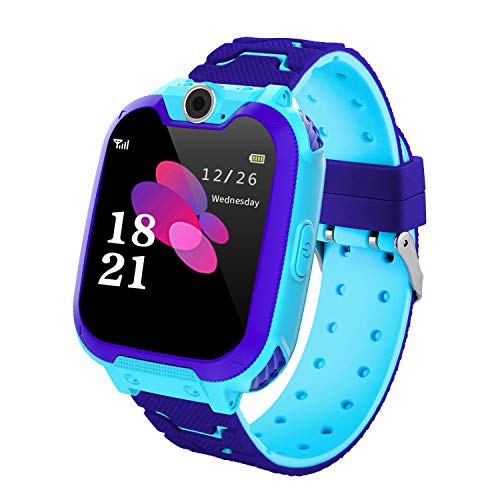 Winnes Reloj Inteligente para Niños, Niña La Musica y 7 Juegos Smart Watch Phone, 2 Vías Llamada Despertador de Cámara para Reloj Niño y Niña 3-12 años (Azul)