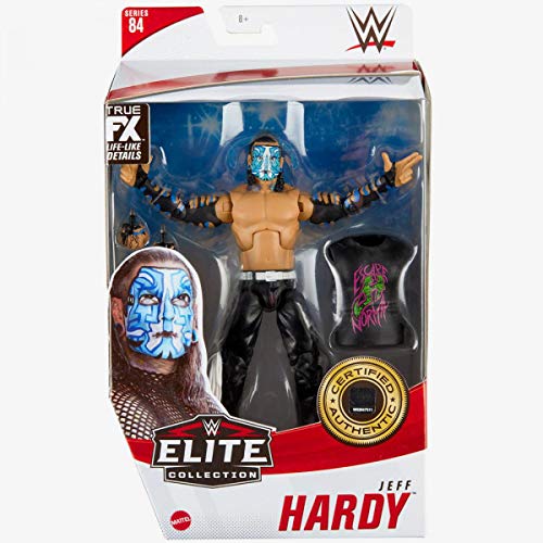 WWE Collection Elite - Figura articulada de Gato Jeff Hardy, Cara Realista y Manos Intercambiables, Juguete para niños, GVB55