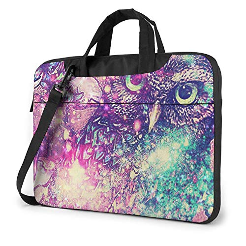 XCNGG Bolso de hombro Computer Bag Laptop Bag Carrying Laptop Case, Shiny Owl Computer Sleeve Cover with Handle, Business Briefcase Protective Bag for Ultrabook, MacBook, Sony, Notebook 14 inch
