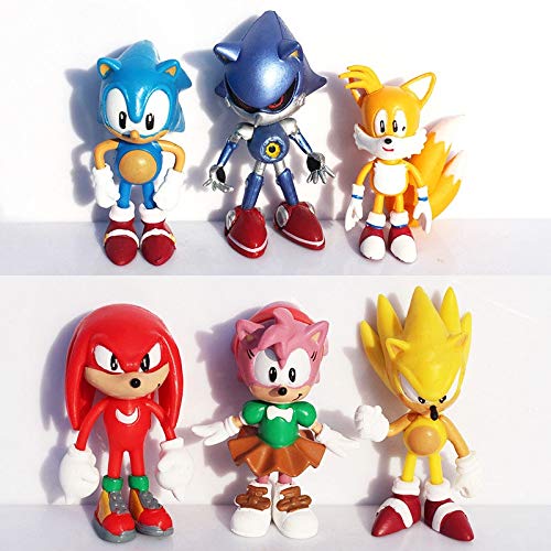 XINKANG Juguete Figura sónica 6 unids/Lote X Sega Sonic The Hedgehog colección Figura de acción Modelo de Juguete PVC Personajes de Juguete muñeca Brinquedos
