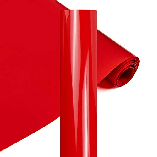 YRYM HT Lámina para plóter textil prémium, 30,5 cm x 152,4 cm, lámina flexible para planchar camisetas y otros tejidos (rojo)