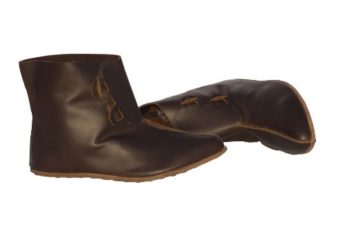Zapatos para Hombre de la Caballería Normanda del Siglo XI con 2 botones de madera / Zapatos medievales de cuero hechos a mano / Zapatos para la recreación histórica / Rol en vivo
