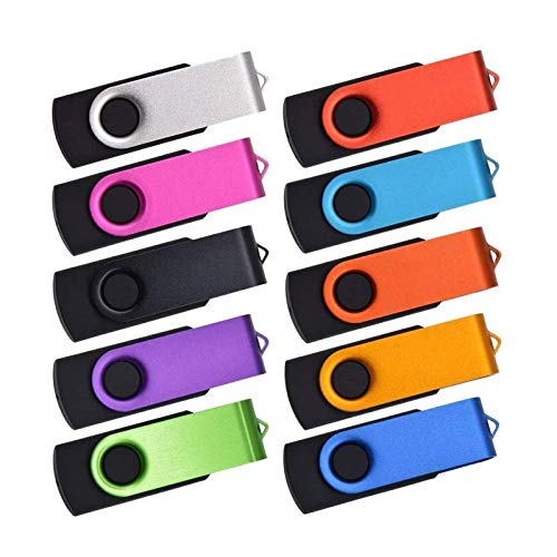 10 Piezas Memorias USB 256MB Pendrive, Kepmem Pequeña Capacidad Memoris Stick 2.0 Colores Mezclado Unidad Flash Drive 256 MB Práctico y Económico Pen Drives Regalos para Repartir Pequeños Archivos