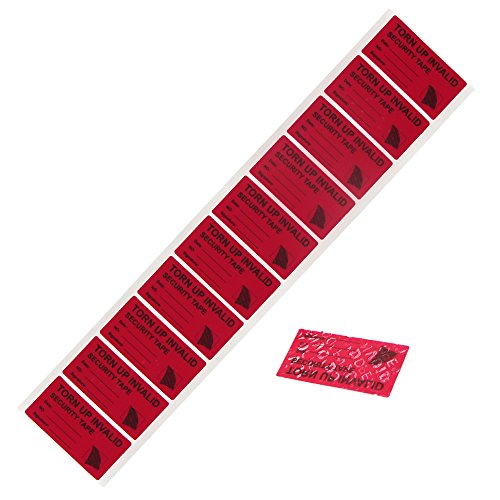 100 pegatinas de seguridad, con garantía de inviolabilidad, a prueba de manipulación, color rosso 1"x2" Marked on tape 100pcs Red