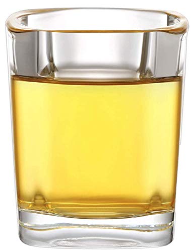 12 Vasos de Chupito de Cristal Cuadrados de 4 cl - Con Base Estable - Apto para Lavavajillas - Vasos para Tequila Vodka