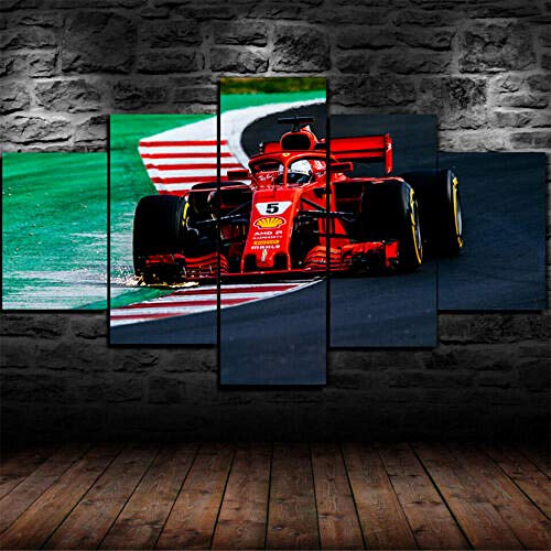 199Tdfc Puzzle Juegos De Dibujo Enmarcado F1 Formula One Ferrari Car 5 Piezas Lienzo Impresión Pared Arte Decoración
